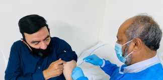 Sheikh Rashid Ahmed receives COVID-19 vaccine