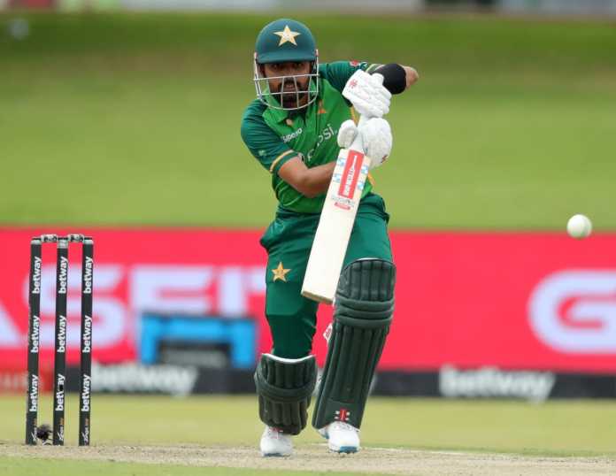 Babar Azam taking a cricket shot