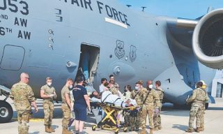 Afghan woman gives birth on US military flight