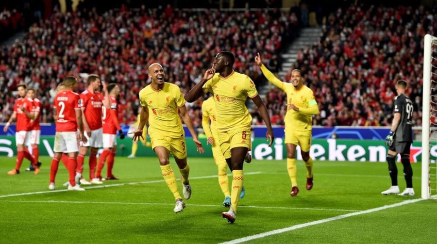 Liverpool beat Benfica to put one foot in the semifinals