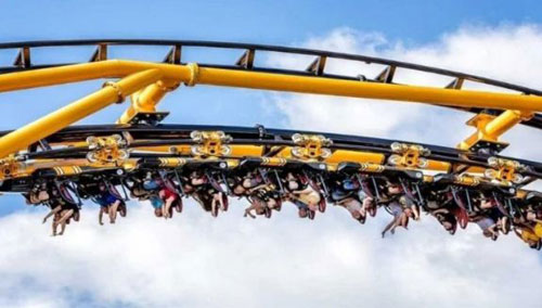 Rollercoaster gets stuck leaving riders hanging up side down for