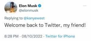  Elon Musk tweets Kanye West