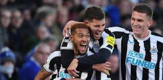 Newcastle United celebrate scoring against Southampton