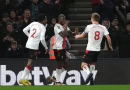 Southampton celebrate after beating Manchester City in the Carabao Cup