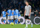 Napoli players celebrating after scoring against Juventus