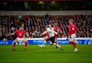 Marcus Rashford scores for Manchester United against Nottingham Forest