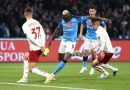 Napoli and Roma players in action