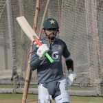 Babar Azam practicing with a Gray-Nicolls bat