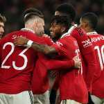 Man United celebrate reaching the Carabao Cup final