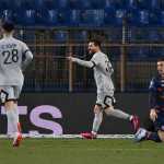 Messi celebrates scoring for PSG against Montpellier