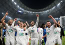 Marseille celebrate beating PSG in the French Cup