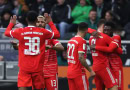 Bayern Munich celebrating their win over Union Berlin