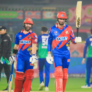 James Vince celebrates his fifty for Karachi Kings