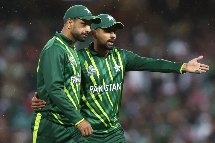 Babar Azam and Haris Rauf in discussion