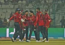 Rashid Khan celebrates a wicket with Lahore Qalandars teammates