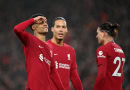 Cody Gakpo celebrates scoring for Liverpool against Manchester United