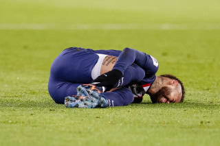 Neymar suffered an ankle injury while playing for PSG