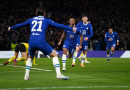 Chelsea celebrating their goal against Dortmund in the Champions League