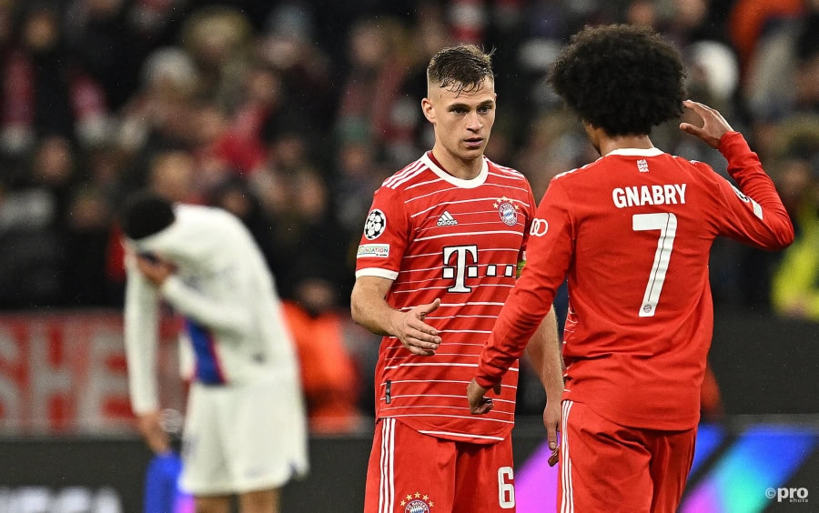 Bayern celebrate beating PSG in the champions league