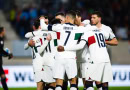 Portugal celebrate scoring against Luxembourg in their European Qualifier