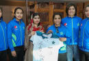 Malala Yousafzai with the members of Pakistan women's cricket team