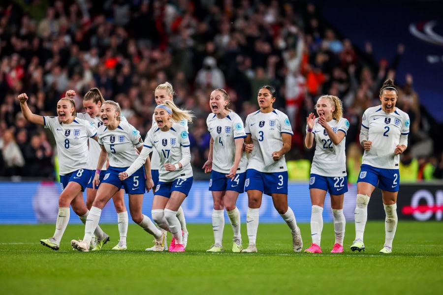 England during womens finalissima shootout against Brazil