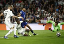 Benzema scores for Real Madrid against Chelsea in the Champions League