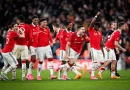 Manchester United celebrate beating Brighton in the FA Cup