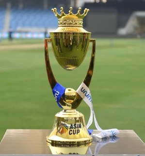 Nepal and Afghanistan will fight for the 2023 Asia Cup trophy pictured here