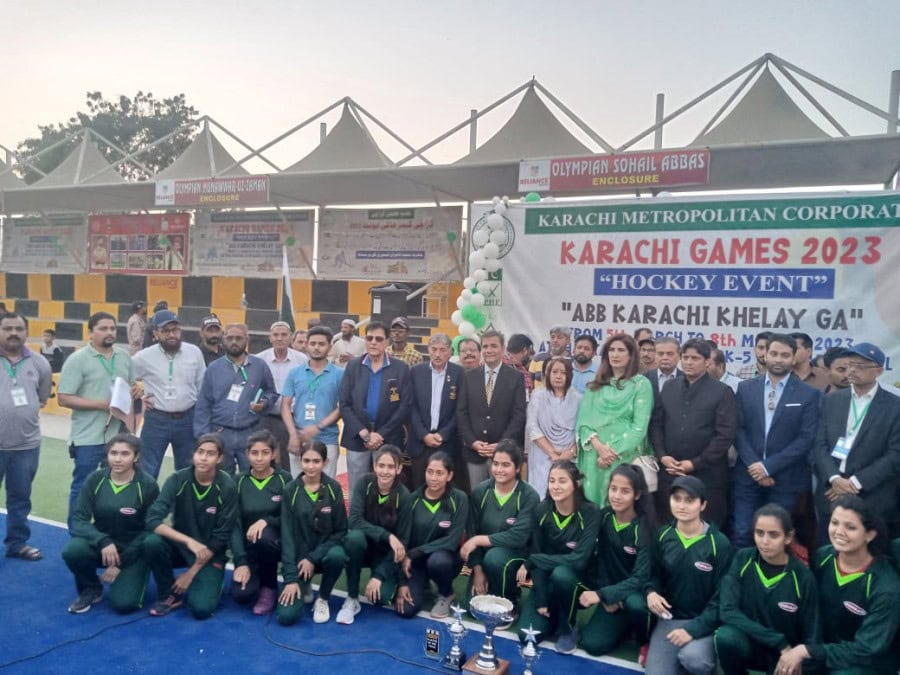 PHF vice president Shehla Raza with local athletes