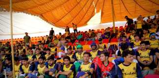 Young cricketers during Peshawar Zalmi talent hunt programme