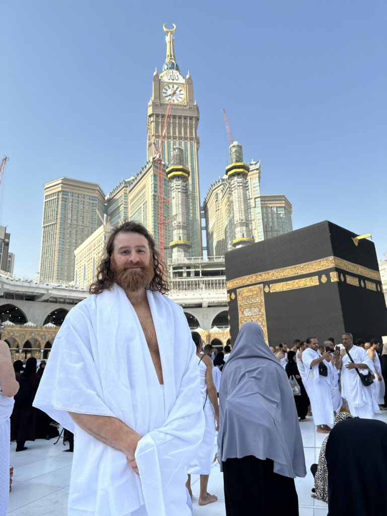 Sami Zayn in front of Kaaba.