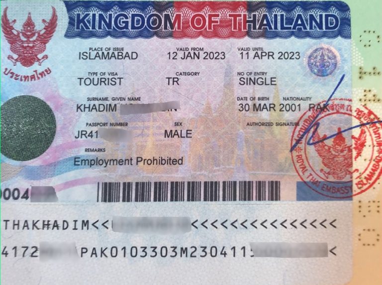 thailand visit visa fee for pakistani 2023