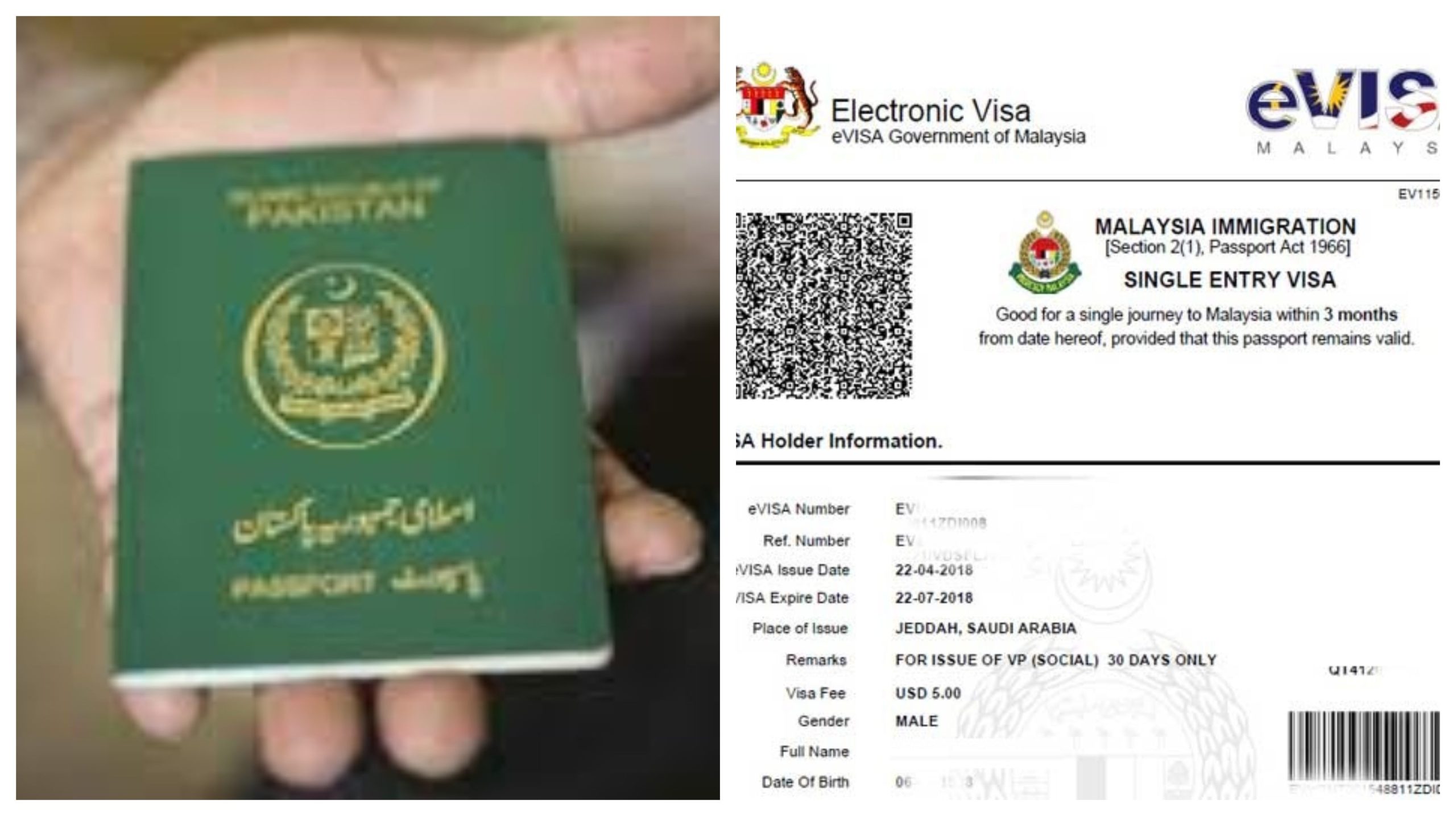 malaysia visit visa fee in pakistan