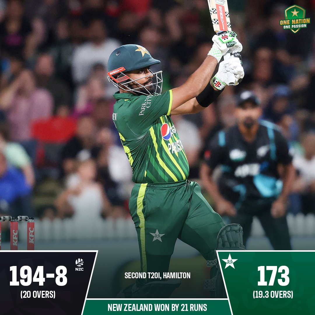 New Zealand beat Pakistan by 21 runs in second T20I - Pakistan