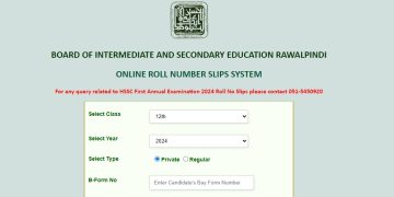 BISE Rawalpindi Class 12 Roll Number slip 2024 download