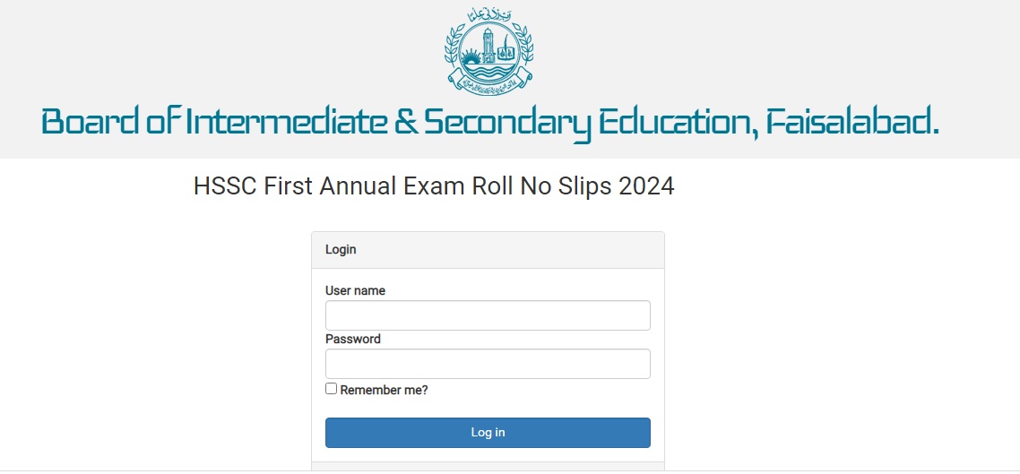 BISE Faisalabad inter part 2 roll number slip 2024 download valentes