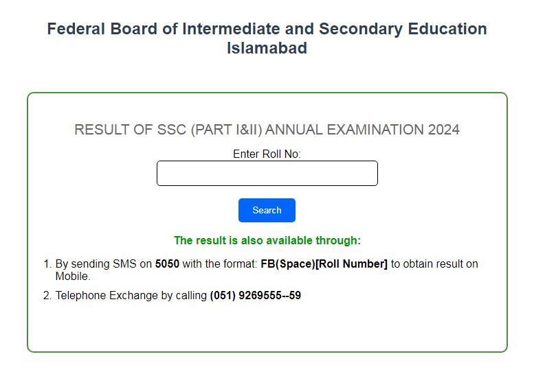 Federal board class 9 results 2024 declared [Check FBISE SSC I results