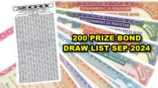 200 Prize Bond Full Draw List September 2024