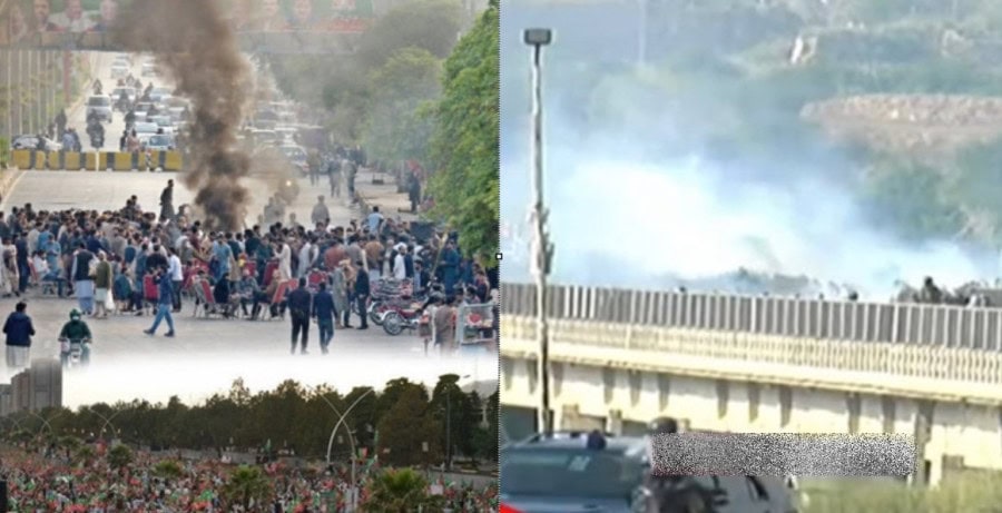 Pti Protest Convoys Push Forward To D Chowk Amid Heavy Shelling At Burhan Interchange