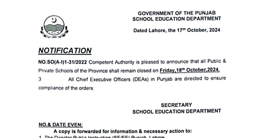 School Holiday Announced In Punjab Amid Students Protests 