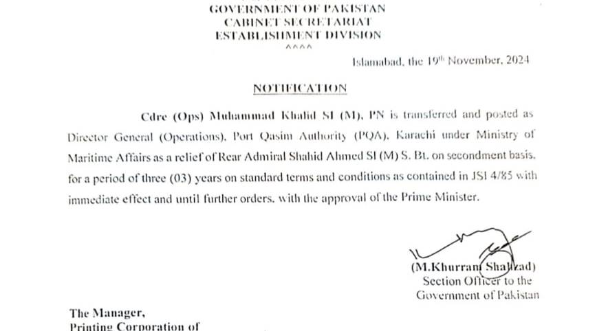 Muhammad Khalid Appointed D G Operations At Port Qasim Authority 