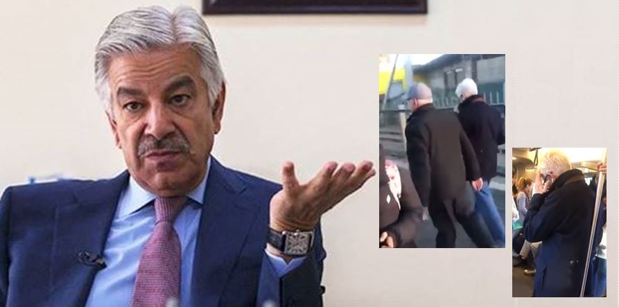 Pakistans Defence Minister Khawaja Asif Heckled Threatened With Knife Attack In London Video