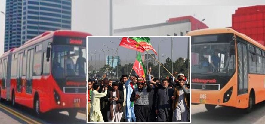 Pti Protest Green Line Blue Line And Electric Bus Services Suspended In Islamabad