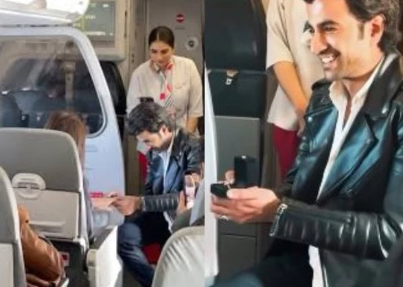 Actor Umar Alams Video Proposing Woman During Flight Goes Viral