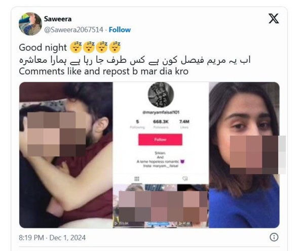 TikTok star Maryam Faisal’s alleged obscene videos go viral after