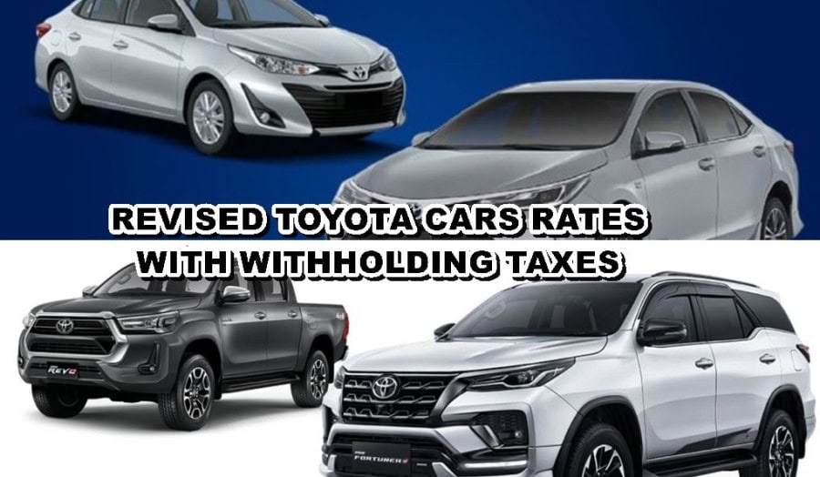 Withholding Tax On Toyota Yaris Corolla Hilux Fortuner In Pakistan Dec 2024