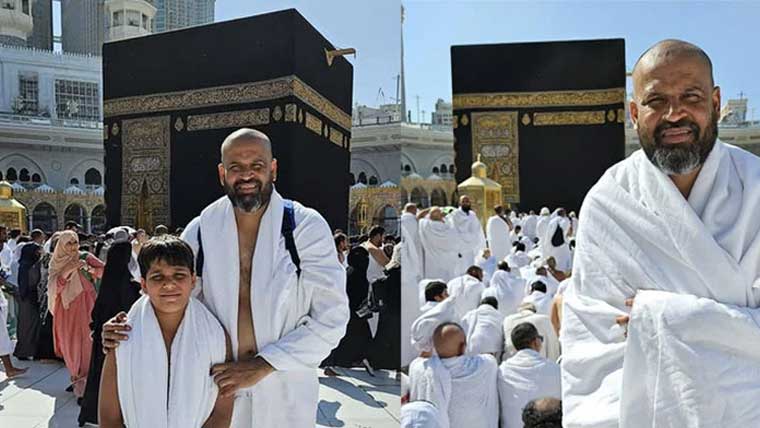 Former Indian Cricketer Yusuf Pathan Performs Umrah With Son