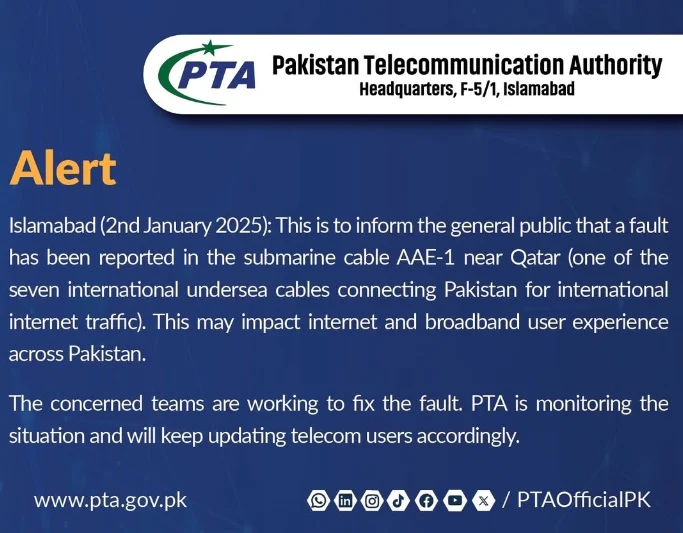 More Internet Disruption Looms In Pakistan Amid Submarine Cable Fault 