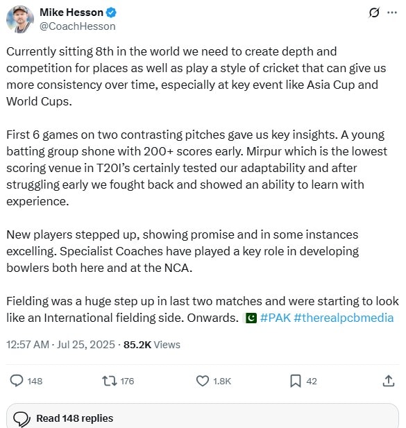 Mike Hesson urges Pakistan team for consistent approach for Asia Cup ...